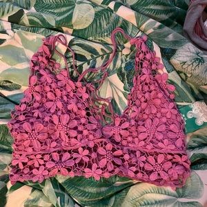 NWT flower crochet top